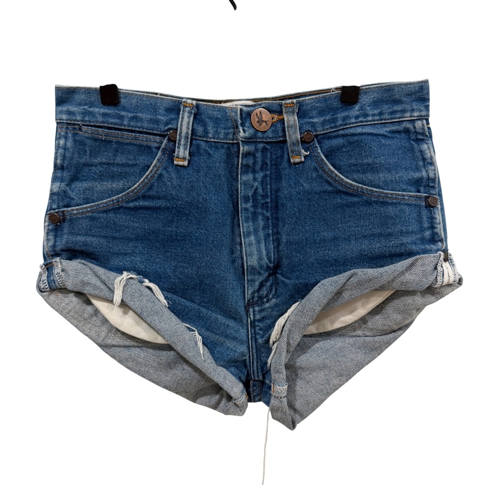One Teaspoon Vintage Bandits Blue Denim Shorts High Waisted Cut Off XXS 22